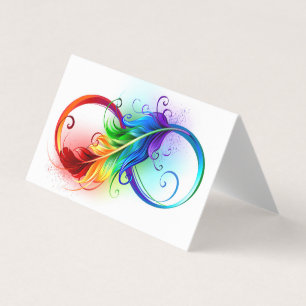 Infineensymbool met regenboogvanger visitekaartjes