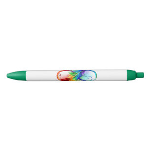 Infineensymbool met regenboogvanger zwarte inkt pen