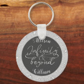 Infineste en Beyond Love Couples Silver Glitter Sleutelhanger (Voorkant)