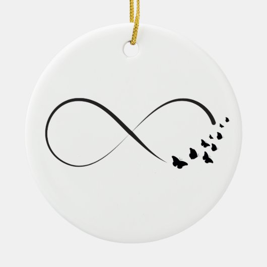 Infineste vlindersymbool keramisch ornament (Voorkant)
