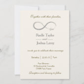 Infineteken iory white grijs bruiloft uitnodiging (Voorkant)