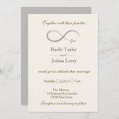 Infineteken iory white grijs bruiloft uitnodiging (Voorkant / Achterkant)