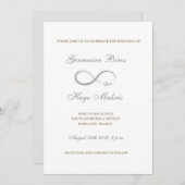 Infineteken wit grijs goudbruine bruiloft kaart (Voorkant / Achterkant)