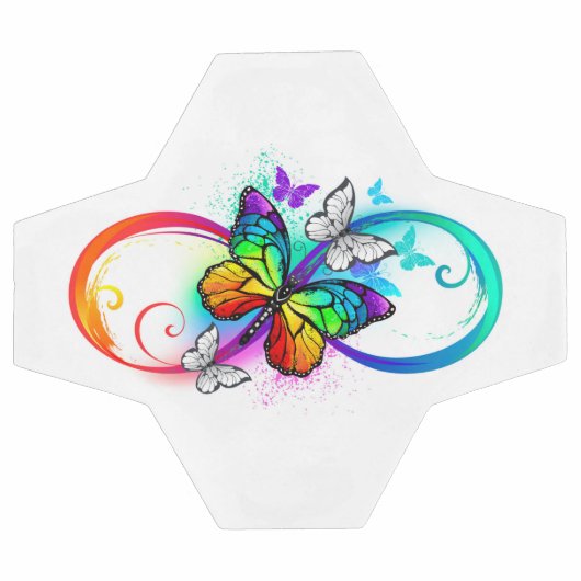 Infini brillant avec papillon arc-en-ciel (Plat)
