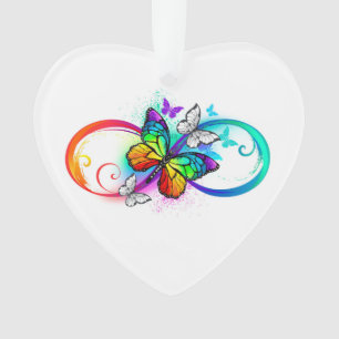 Infini lumineux avec papillon arc-en-ciel