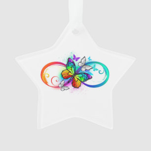 Infini lumineux avec papillon arc-en-ciel