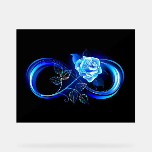 Infini lumineux avec rose bleue (Recto)