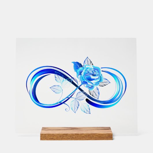 Infini lumineux avec rose bleue (Recto)