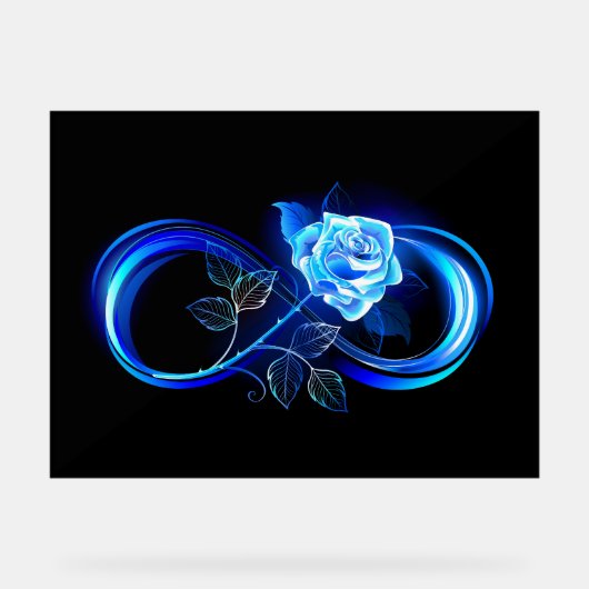 Infini lumineux avec rose bleue (Recto)