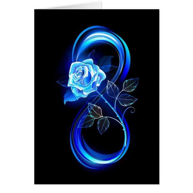 Infini lumineux avec rose bleue (Devant)