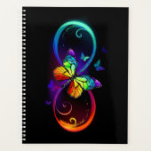 Infini vibrant avec papillon arc-en-ciel sur noir (Devant)