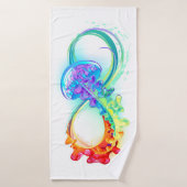 Infinité avec la méduse arc-en-ciel (Serviette de bain)