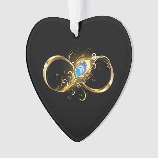 Infinité avec plume de paon doré (devant)