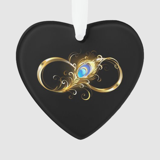 Infinité avec plume de paon doré (devant)