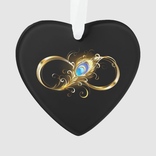 Infinité avec plume de paon doré (dos)