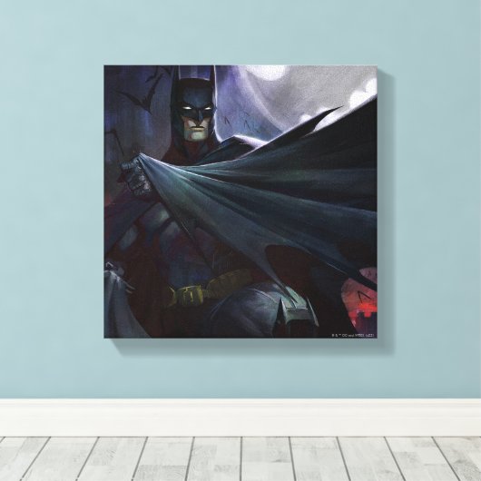 Infinite Crisis Batman Illustratie Canvas Afdruk (Insitu (Houten vloer))