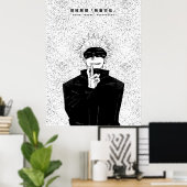 Infinite Domain Sorcerer Black and White Poster (Thuiskantoor)