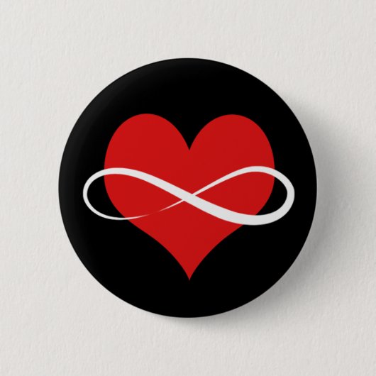 Infinite hart ronde button 5,7 cm (Voorkant)