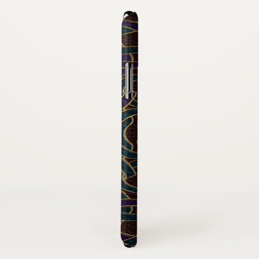 Infinite Keltische Knot Pattern op Leather Case-Mate iPhone Case (Achterkant / rechts)