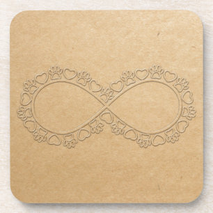 Infinite Love Dog Paw Print Bier Onderzetter