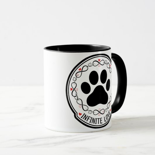 Infinite Love Paw Print Pet Memorial Mug Mok (Voorkant rechts)