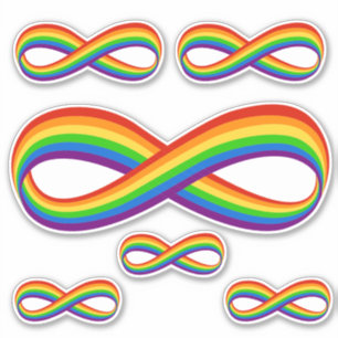 Infinite regenboogsymbool Gay Pride set van 6 Sticker