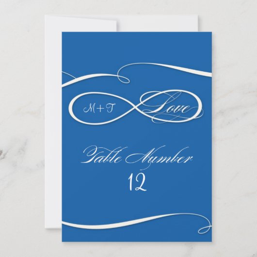 Infinite symbool teken Infinite Love Table Numbers Kaart (Voorkant)