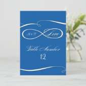 Infinite symbool teken Infinite Love Table Numbers Kaart (Staand voorkant)