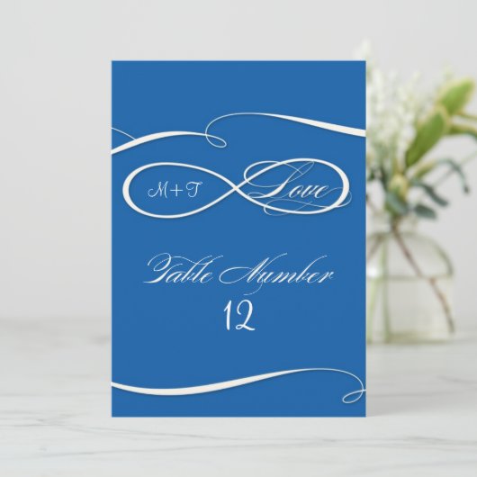 Infinite symbool teken Infinite Love Table Numbers Kaart (Staand voorkant)