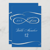 Infinite symbool teken Infinite Love Table Numbers Kaart (Voorkant / Achterkant)