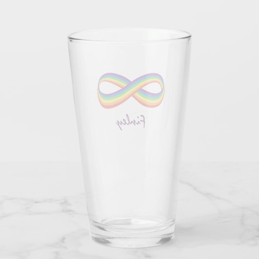 Infinite symbool voor regenboogliefde Aangepaste h Glas (Achterkant)