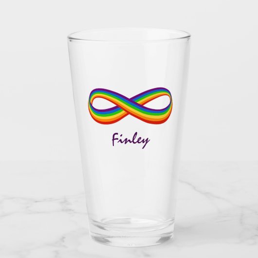 Infinite symbool voor regenboogliefde Aangepaste h Glas (Voorkant)