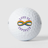 Infinite symbool voor regenboogliefde Aangepaste h Golfballen (Voorkant)
