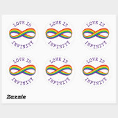 Infinite symbool voor regenboogliefde Aangepaste h Ronde Sticker (Vel)