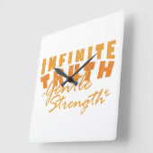 Infinite Truth, Gentle Strength Clocks Vierkante Klok (Hoek)