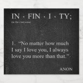 INFINITÉ Vous aimez plus Définition ÉTIQUETTE BOTT (Étiquettes simples)