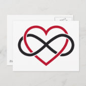 Infiniteit hart, nooit einde liefde briefkaart (Voorkant / Achterkant)