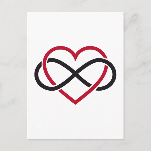 Infiniteit hart, nooit einde liefde briefkaart (Voorkant)