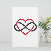 Infiniteit hart, nooit einde liefde briefpapier (Staand voorkant)