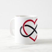 Infiniteit hart, nooit einde liefde koffiemok (Voorkant links)