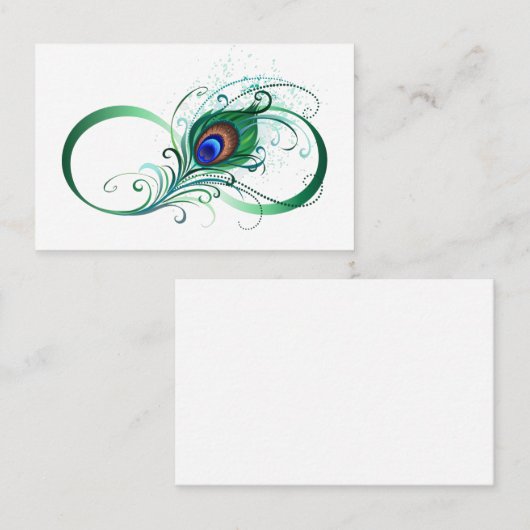 Infiniteitssymbool met Peacockdoether Aanbevelingskaartje (Voorkant / Achterkant)