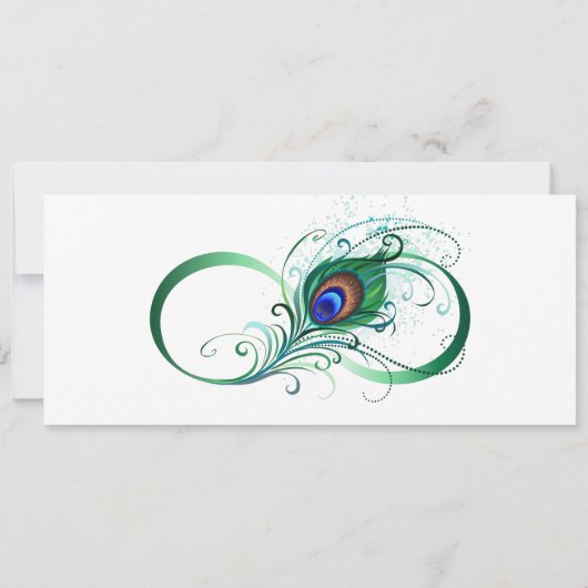 Infiniteitssymbool met Peacockdoether Aankondiging (Voorkant)