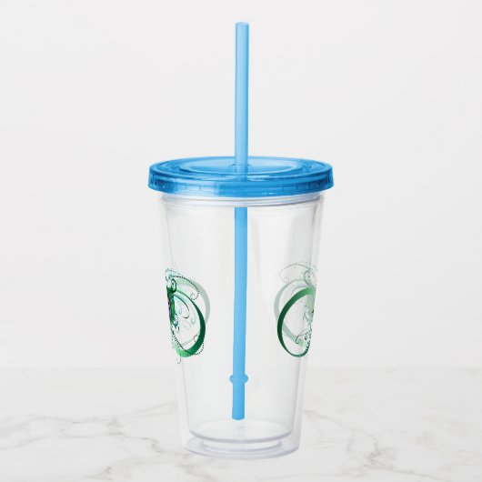 Infiniteitssymbool met Peacockdoether Acryl Drinkbeker (Rechts)