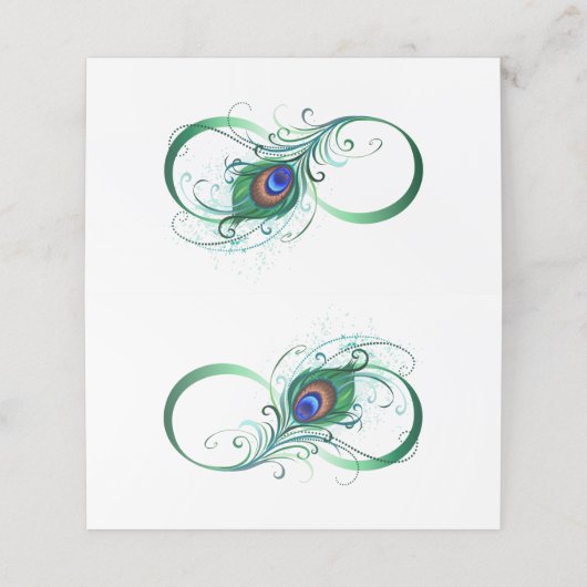 Infiniteitssymbool met Peacockdoether Afsprakenkaart (Buitenkant ongevouwen)