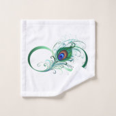 Infiniteitssymbool met Peacockdoether Bad Handdoek (Wasdoekje)