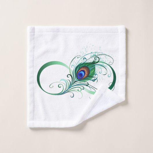 Infiniteitssymbool met Peacockdoether Bad Handdoek (Wasdoekje)