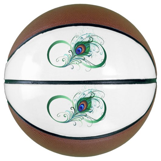 Infiniteitssymbool met Peacockdoether Basketbal (Voorkant)