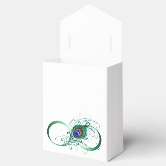 Infiniteitssymbool met Peacockdoether Bedankdoosjes (Geopend)