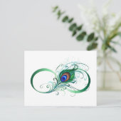 Infiniteitssymbool met Peacockdoether Briefkaart (Staand voorkant)
