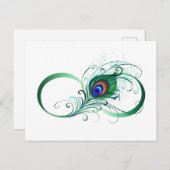 Infiniteitssymbool met Peacockdoether Briefkaart (Voorkant / Achterkant)